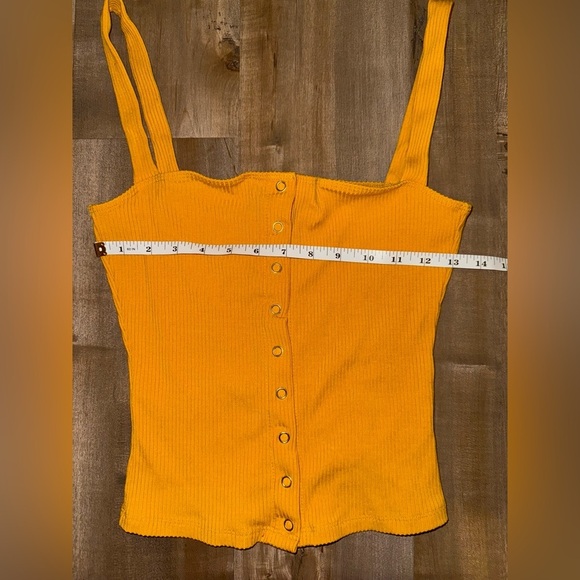 Reformation Nicole Ribbed Tank Top in Marigold Size Medium - Picture 4 of 9